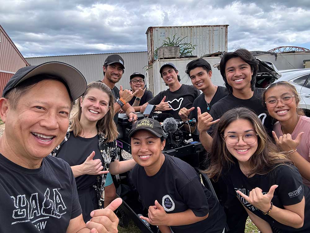 Shaka film crew at Hawaii Railway Society.